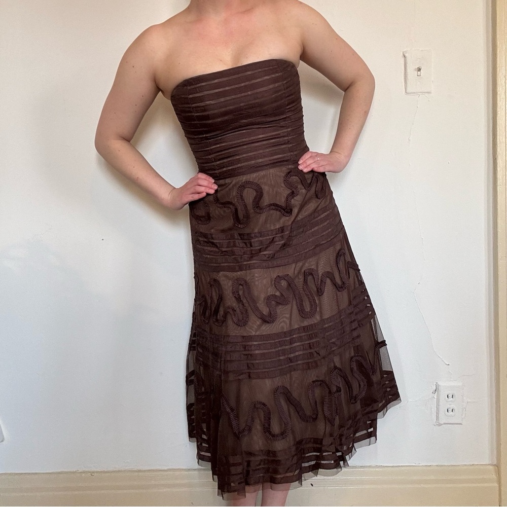 BCBG Max Azria Brown Prom Dress - Picture 5 of 11